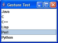 Test of the DragGesture classes and JList to see if we can recognize a simple drag gesture