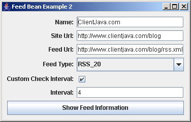 JGoodies Binding: Feed Bean Example 2